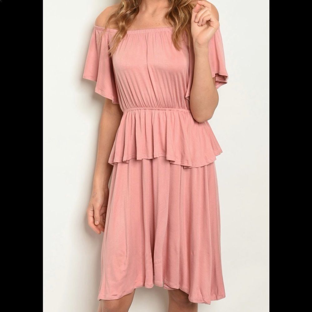 4/$25 Off the Shoulder Blush Dress